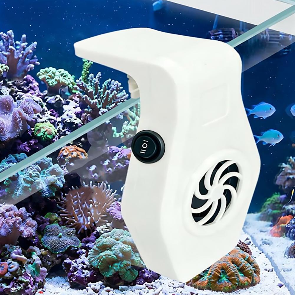 Aquarium Fish Cold Water - 水族館冷却ファンミニクリップオンタンククーラー強力な気流低騒音温度制御水槽アクセサリー用
