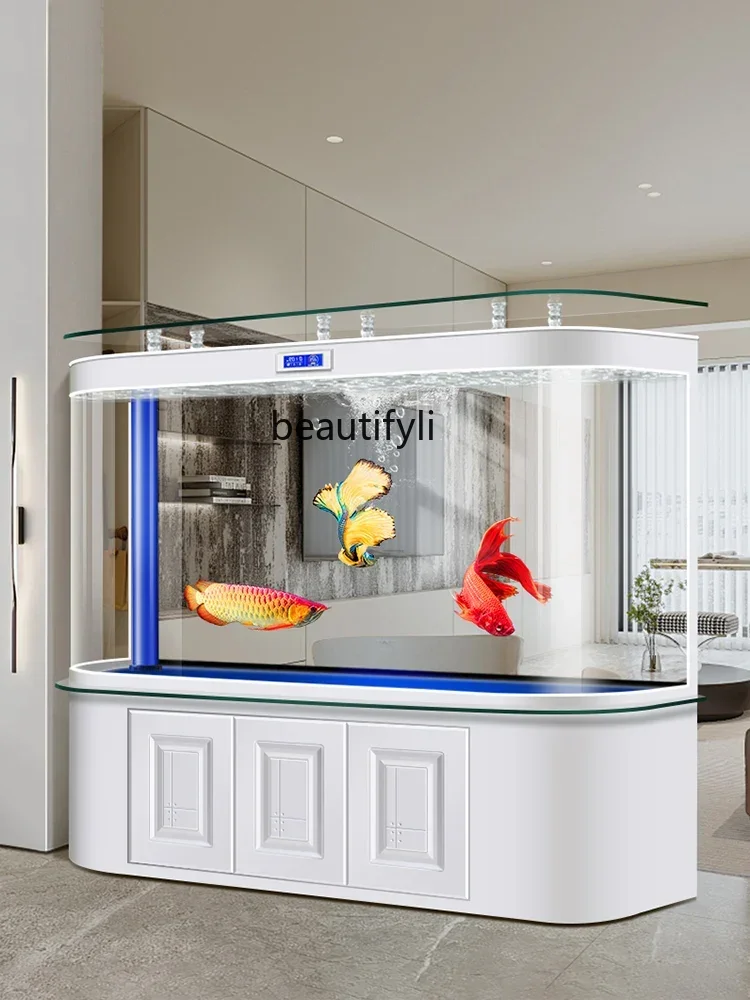 Xchange Aquarium Fish - X リビングルーム 大型二重円形壁底ろ過生態水槽 インテリジェント魚球型水槽 水替え