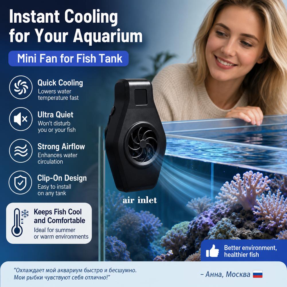 水族館冷却ファンミニクリップオンタンククーラー強力な気流低騒 - Aquarium Fish Cold Water のレビューと価格