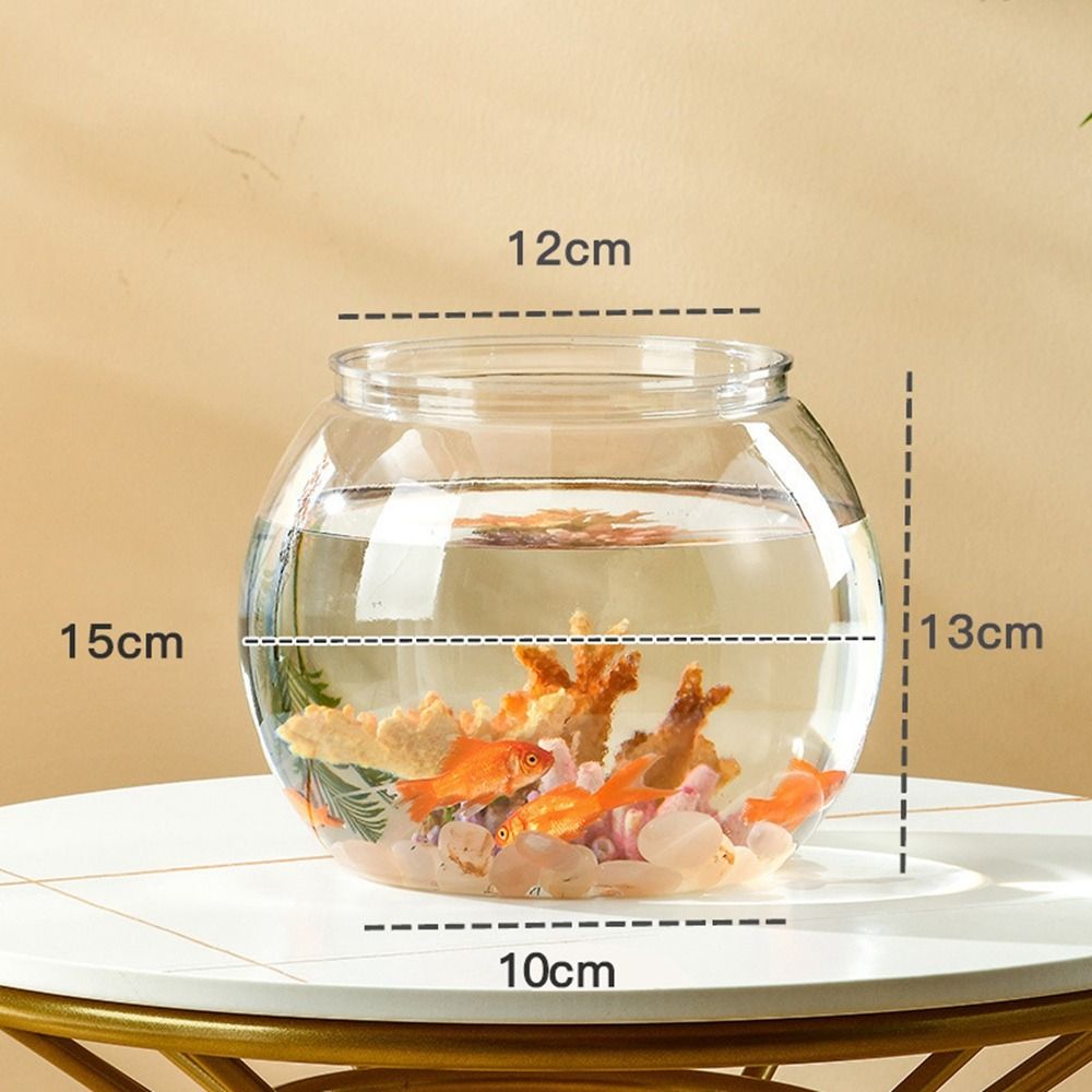 ホームデコレーション クリア透明丸型水槽 プラスチック製小型 - Aquarium Fish In Bowl のレビューと価格