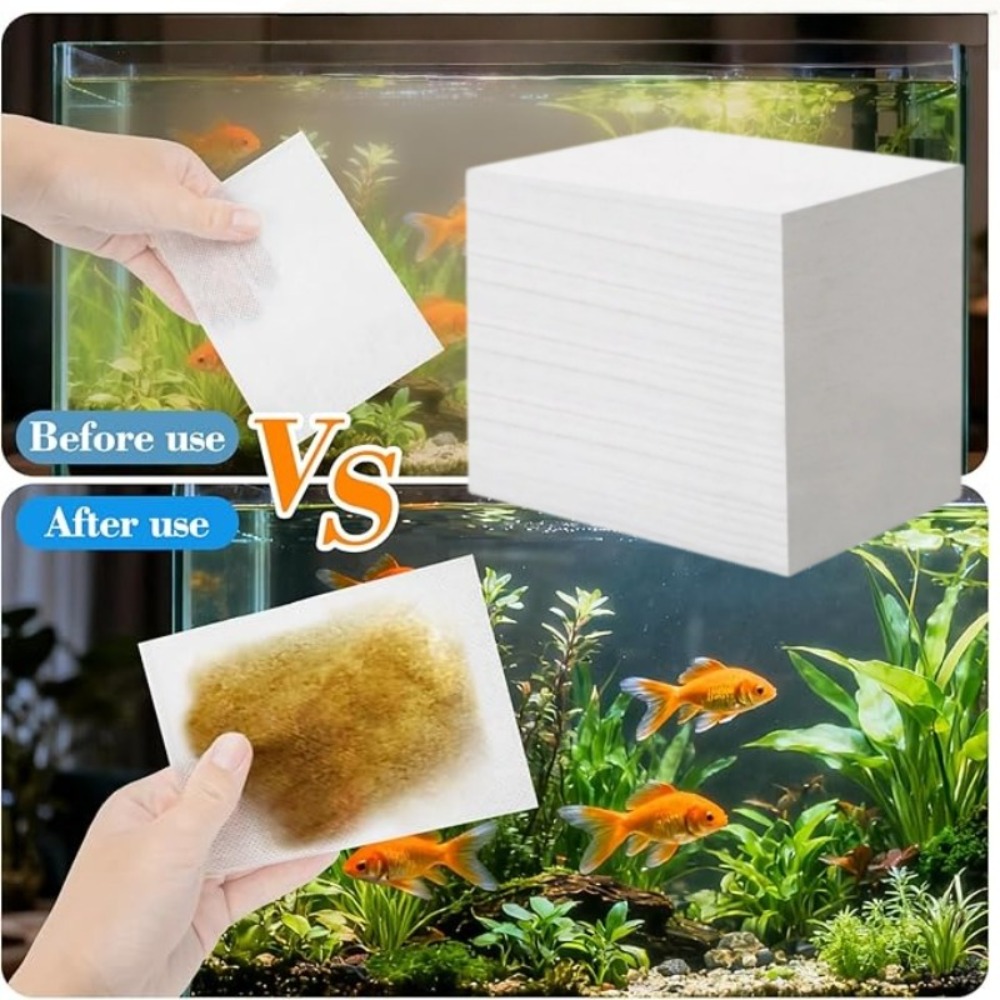 50 個の水槽用不純物除去紙不織布黄ばみ防止水槽水浄化クリー - Aquarium Fish Yellow のレビューと価格