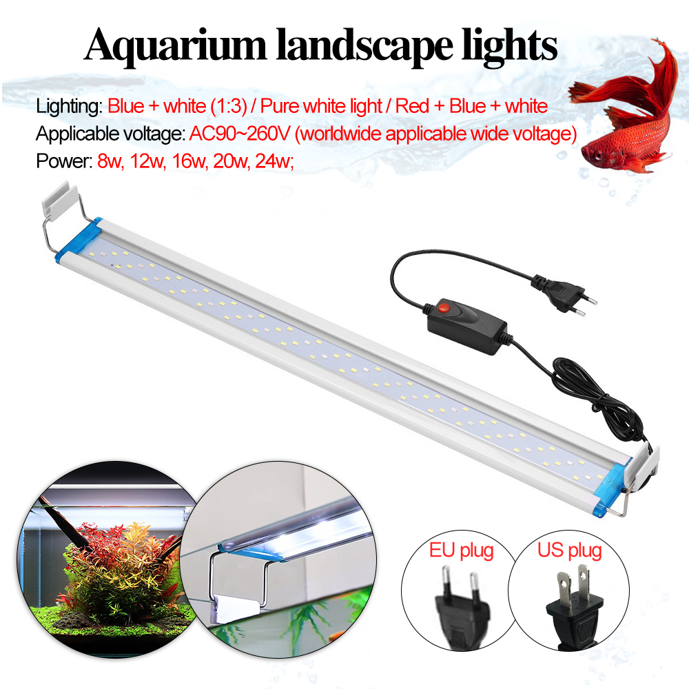 超薄型水槽ライト青白三色変化水草景観ライト水槽対応LEDライ - Aquarium Fish Elevator のレビューと価格