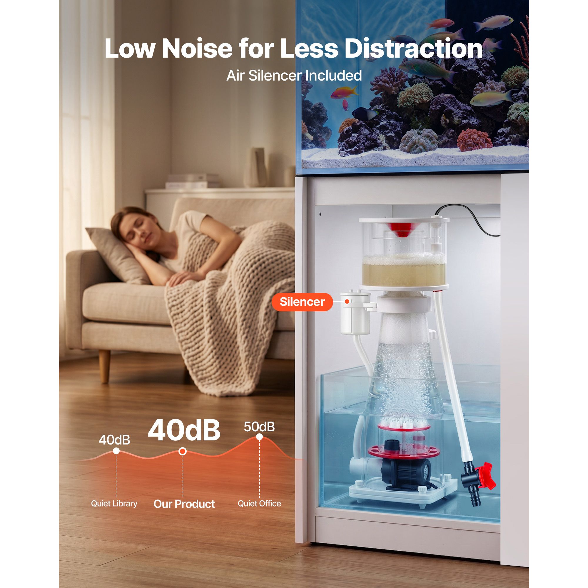 106～185ガロンの海水水槽用プロテインスキマー（ポンプ付 - Protein Skimmer Reef のレビューと価格