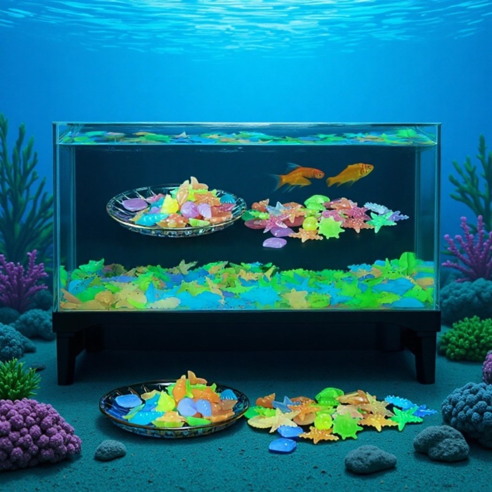 光る発光海洋石、蛍光貝殻、カラフルなヒトデ、水槽の景観装飾用 - Aquarium Decoration Rock のレビューと価格