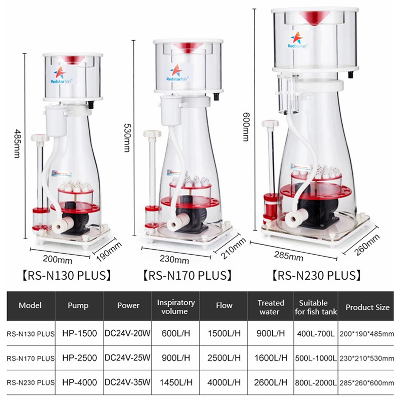 110-240V レッドスターフィッシュアクアリウムプロテイ - Protein Skimmer Reef のレビューと価格