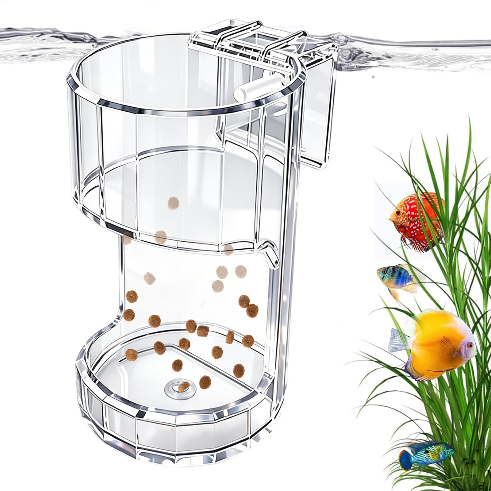 水族館給餌皿透明フードボウルホルダーコンテナ水族館魚フィーダ - Aquarium Fish Holiday Food のレビューと価格