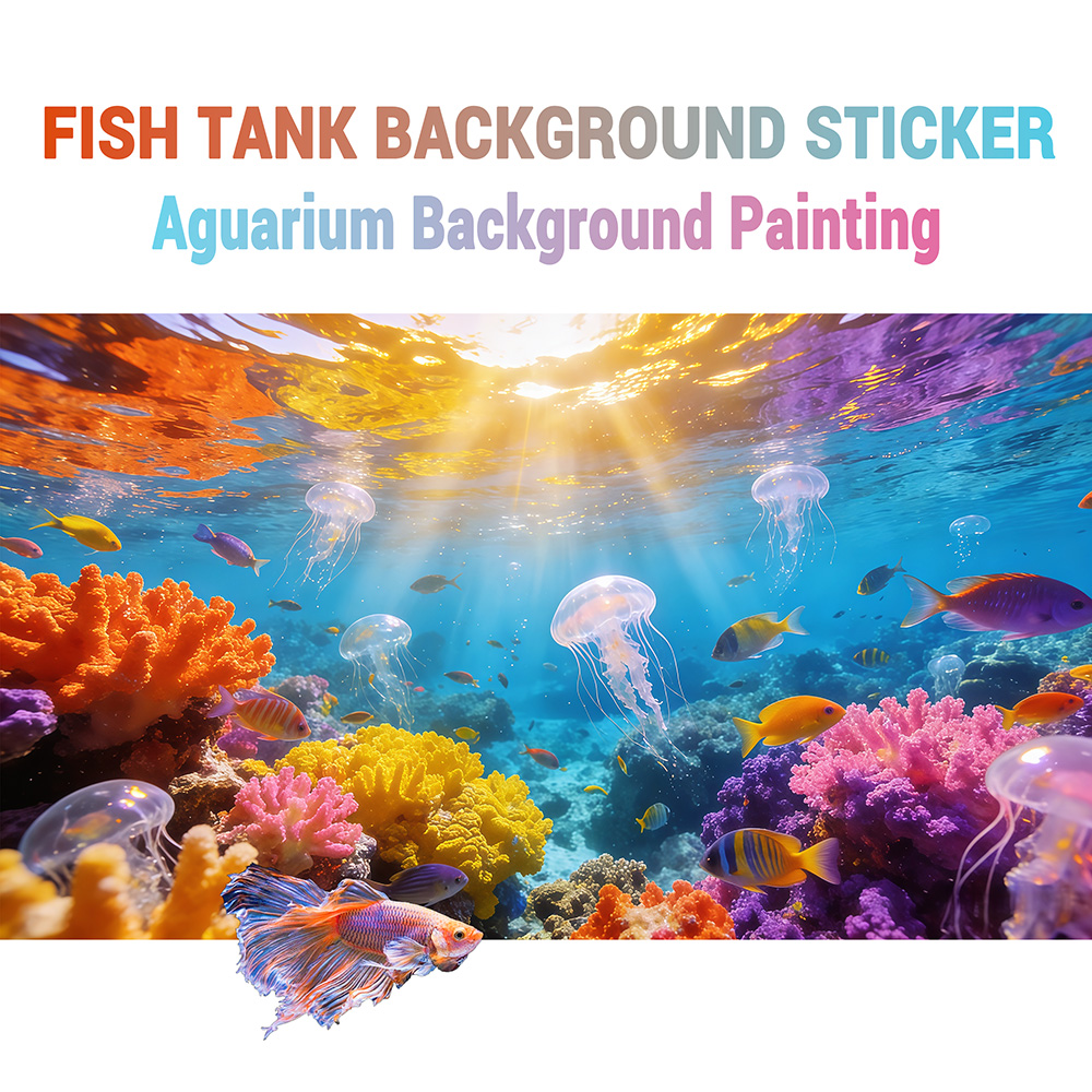 水中世界、水槽背景絵画、水族館ステッカー、前面自己粘着、水槽 - Aquarium Fish Of The World のレビューと価格