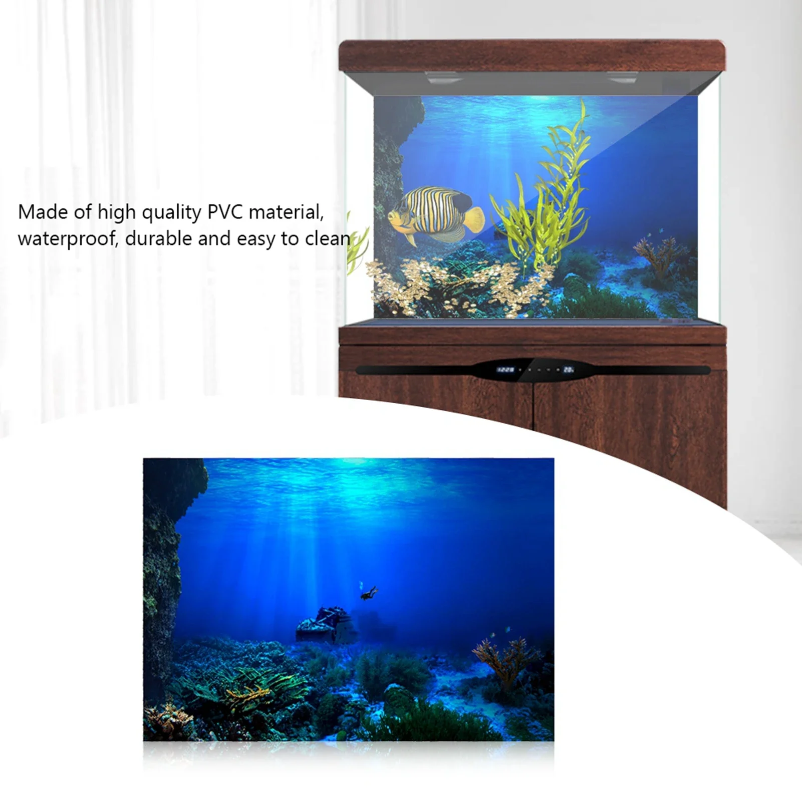 PVC 3d水中世界の水槽の背景ポスター、水中世界、風景写真 - Aquarium Fish Of The World のレビューと価格