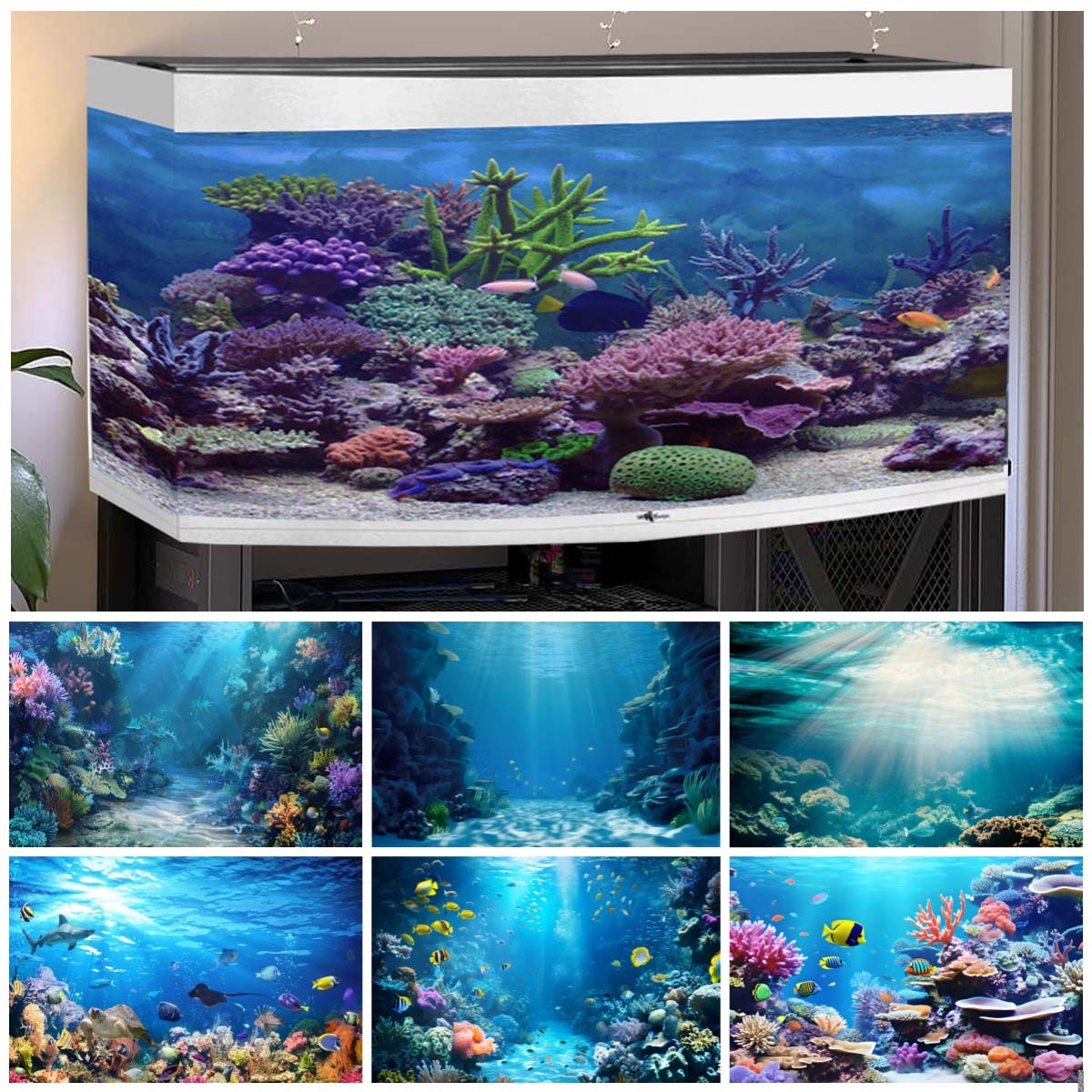 水中世界の背景写真用海洋魚サンゴ水槽の装飾水族館のシーンポー - Aquarium Fish Of The World のレビューと価格