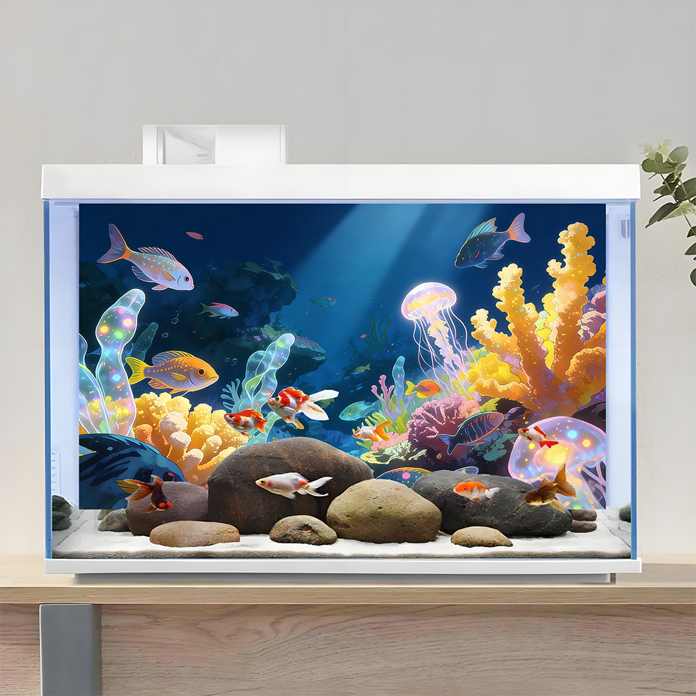 水槽の背景、魚タンク用背景、漫画の水中世界、水槽装飾、前面自 - Aquarium Fish Of The World のレビューと価格