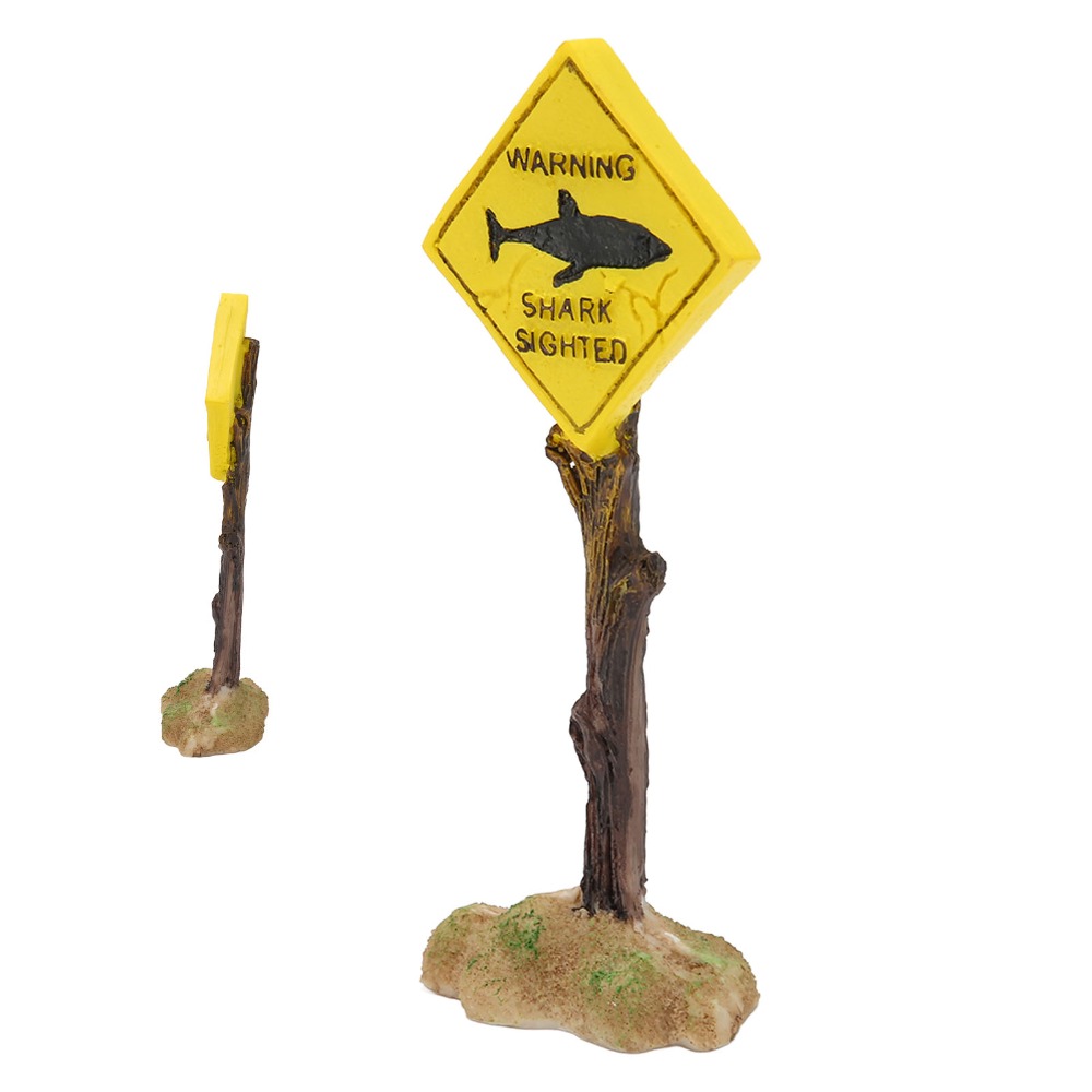 樹脂製サメ警告板オーナメント 黄色の重みのあるベース 水槽装 - Aquarium Fish Yellow のレビューと価格