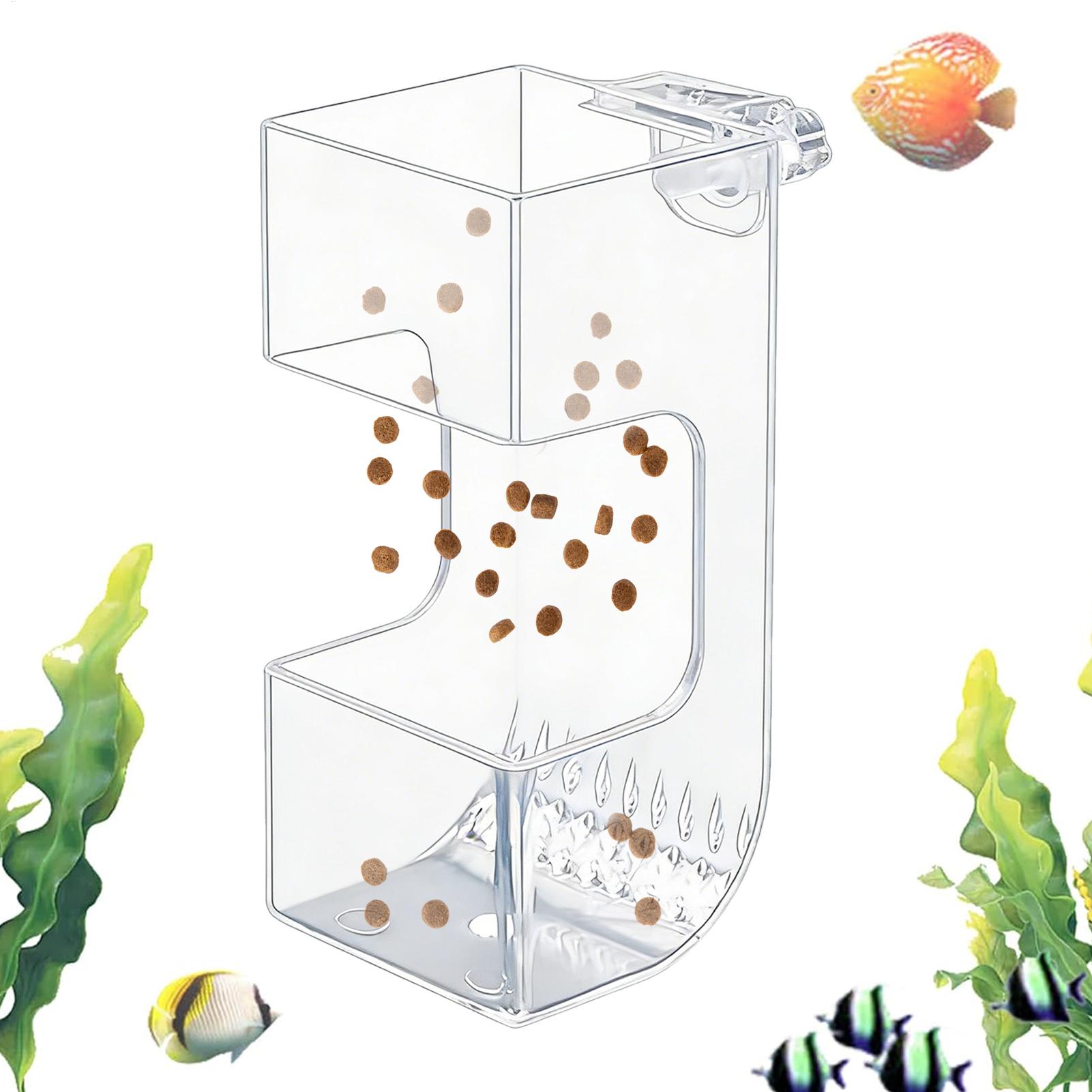 水槽用フィッシュフィーダーボックス 透明フードホルダー 魚の - Aquarium Fish Holiday Food のレビューと価格