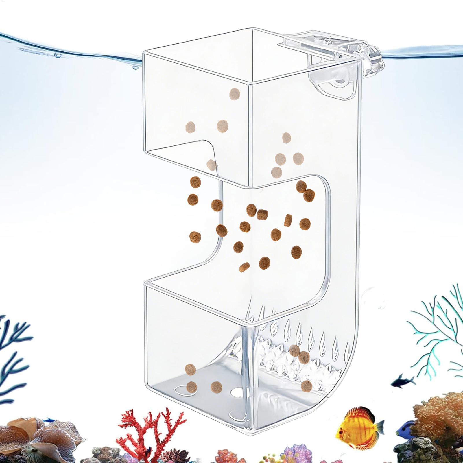 水槽用フィッシュフィーダーボックス 透明フードホルダー 魚の - Aquarium Fish Holiday Food のレビューと価格